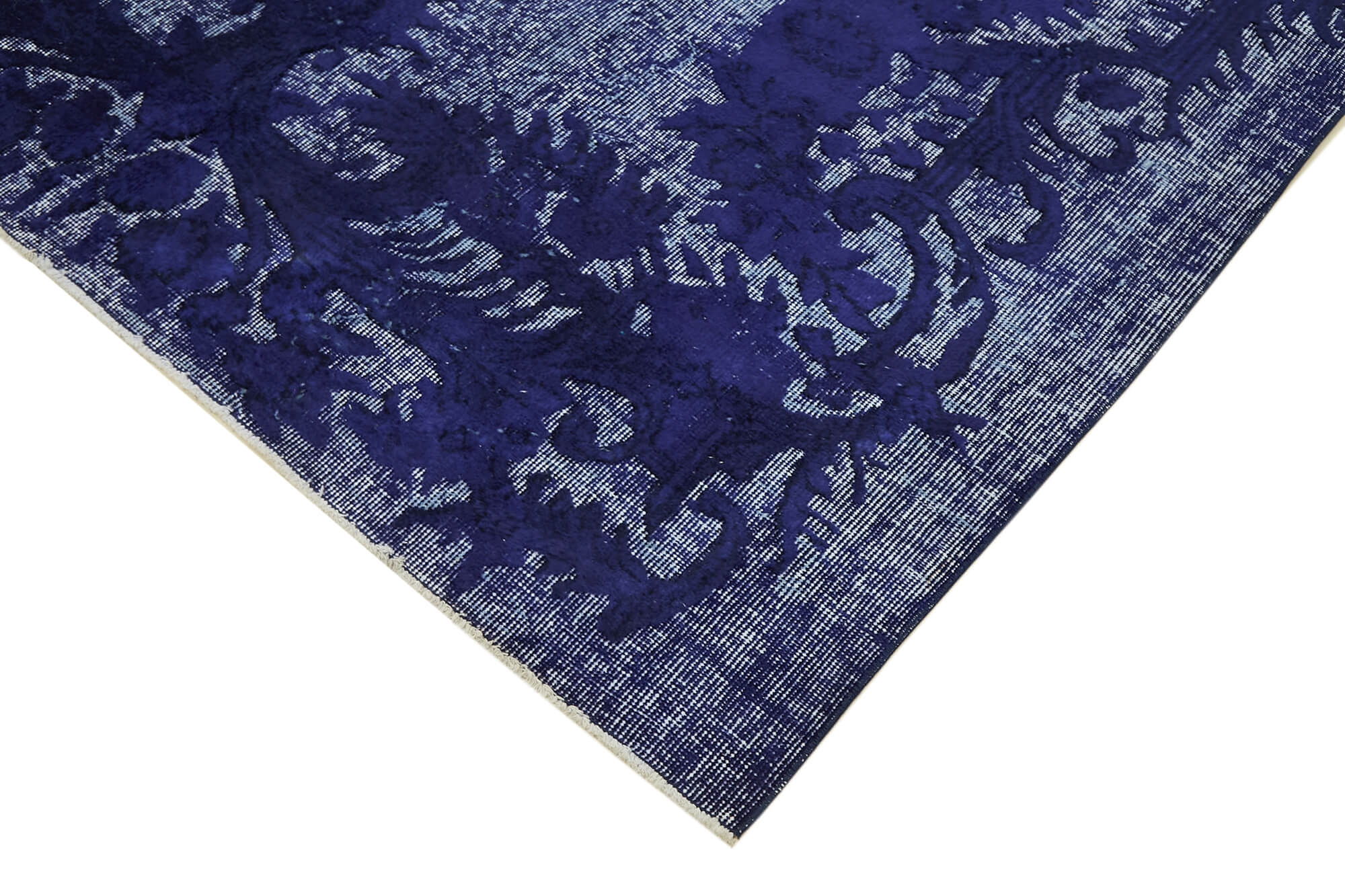 Hand-Knotted Vintage Turkish 1980s 183 cm x 279 cm Blue Rug