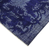 Hand-Knotted Vintage Turkish 1980s 183 cm x 279 cm Blue Rug