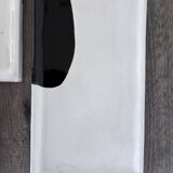 Lot of 4 rectangular glazed terracotta plates.