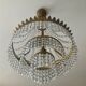 Hot air balloon chandelier in brass and crystal pendants