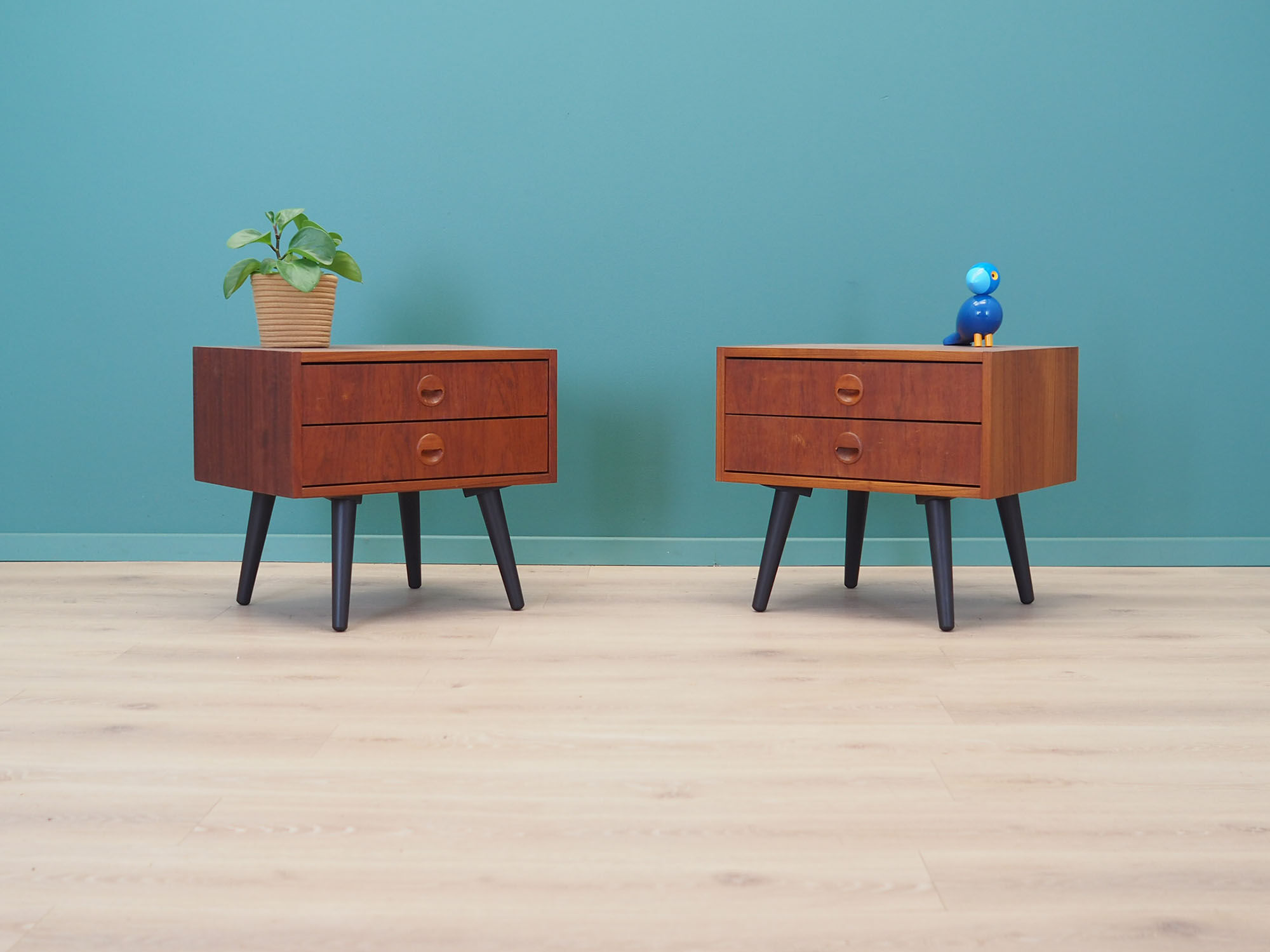 Teak bedside tables, 70s, Danish design, made in Denmark