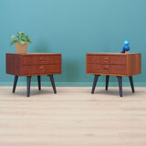 Teak bedside tables, 70s, Danish design, made in Denmark