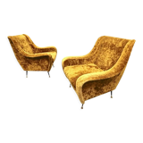 Pair set of 2 armchairs, italy 1950s