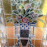 20th century Art Deco stained glass panel