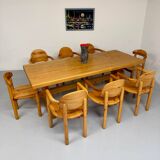 Vintage XXL farmhouse monastery pine table from the 1960s.