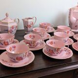 Epiag Czechoslovakia 27-piece art deco pink porcelain coffee set