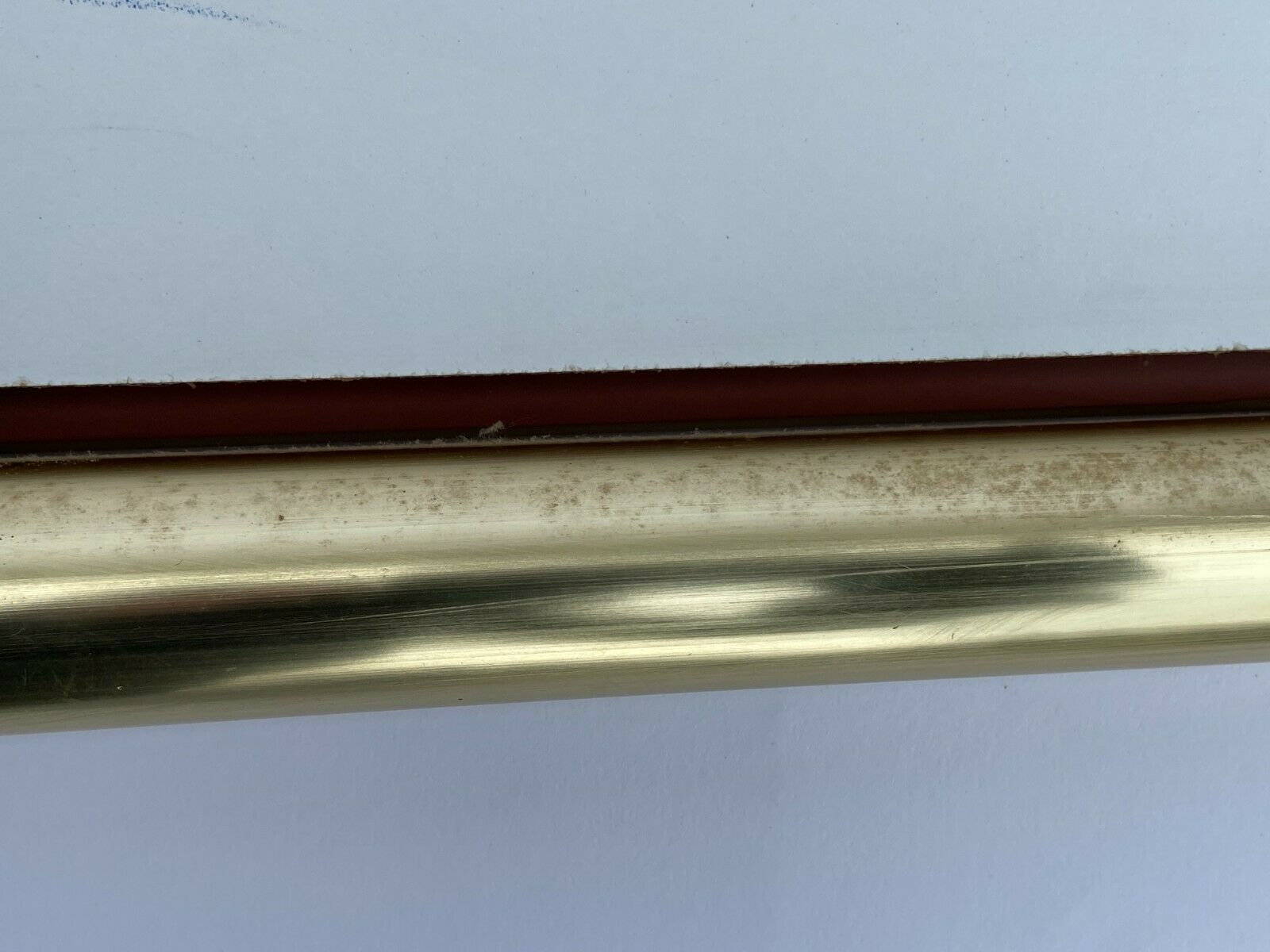 Mirror 1980 brass entourage dore modernist glass smokes 91x76cm