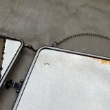 Vintage horizontal triptych barber mirror
