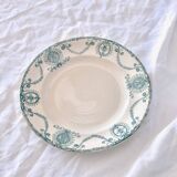 Assiettes XIXe Longwy, terre de fer "Pierrefonds"