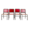 4 chaises au style industriel en bois et métal