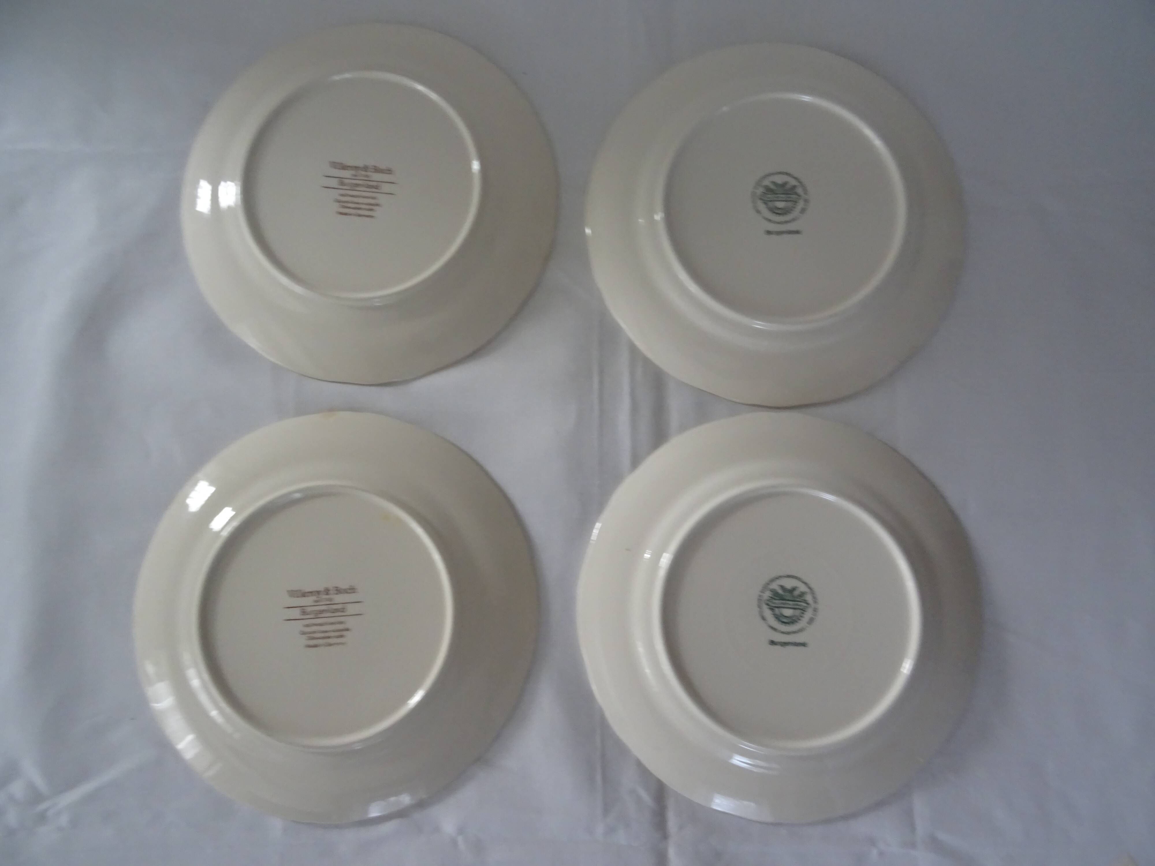 4 plates old faience 506 112 villeroy boch burgenland blue