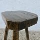 Tabouret de ferme tripode, assise hexagonale, bois massif, années 50-60
