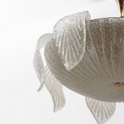 Vistosi Mid-Century Modern Italian Murano Glass and Brass Chandelier, 1960
