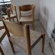 Set de 6 chaises empilables en hêtre et jute