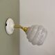 Vintage globe wall lamp in white clichy glass and porcelain rosette
