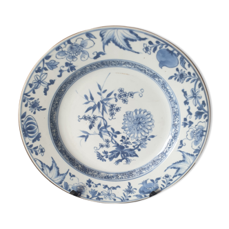 Assiette chine 18ème blanc bleu