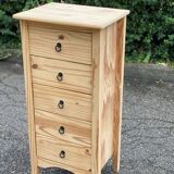 Vintage chest of drawers renovated in raw solid wood
