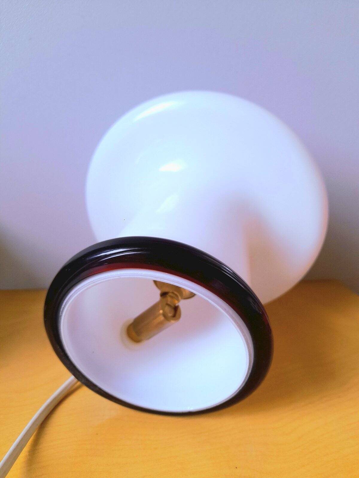 Lampe champignon en verre soufflé de Murano vintage blanc