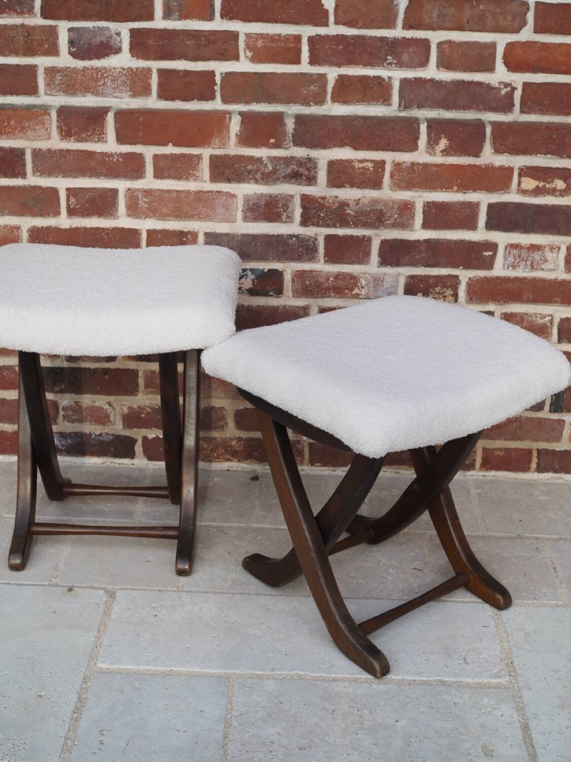 2 vintage folding footrests