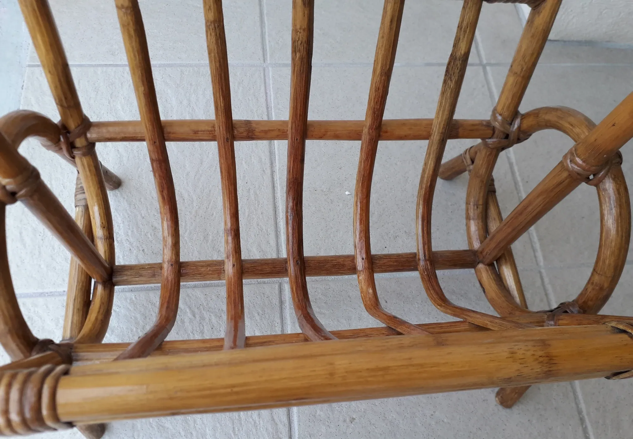 Rattan magazine rack