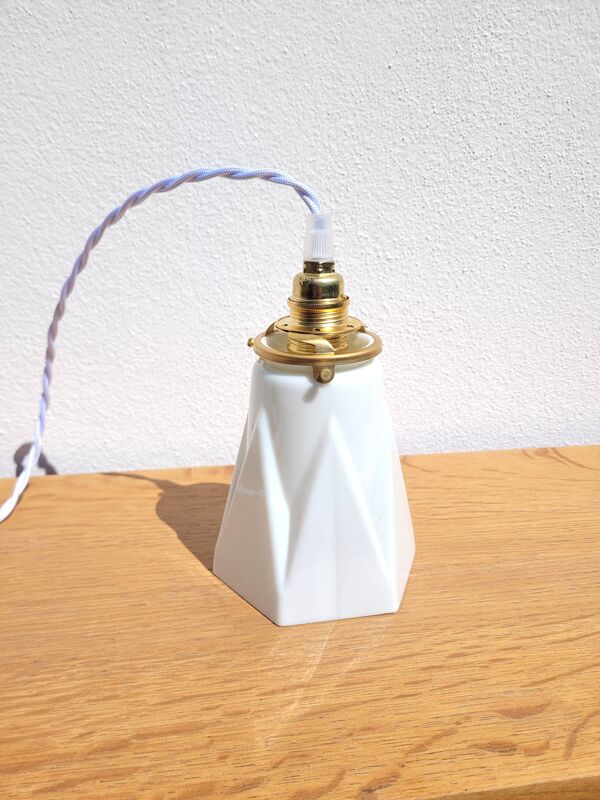 Lampe baladeuse vintage tulipe opaline et laiton