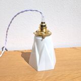 Vintage opaline tulip and brass portable lamp