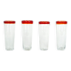 Set of four glasses, Italian design, 1970s, made in Italy