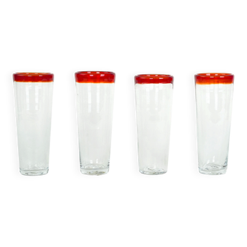 Set of four glasses, Italian design, 1970s, made in Italy