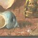Huile sur isorel scène d'intérieur