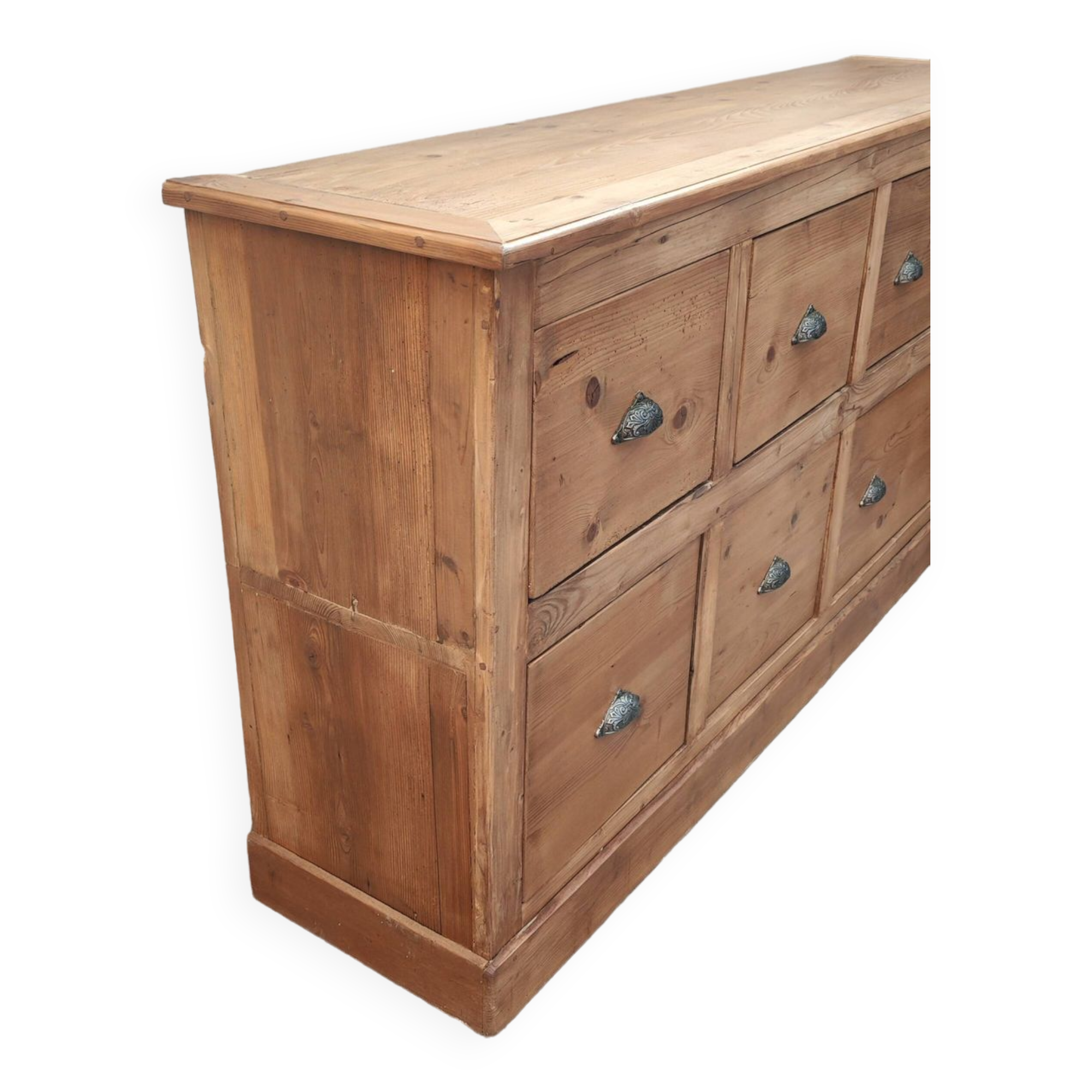 Old trade furniture with six solid pine drawers