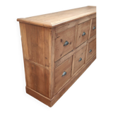 Old trade furniture with six solid pine drawers