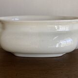 Neo-classical planter in ivory earthenware with XXL gadroons, 1950s