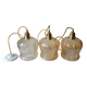 Trio de suspensions en verre ambré