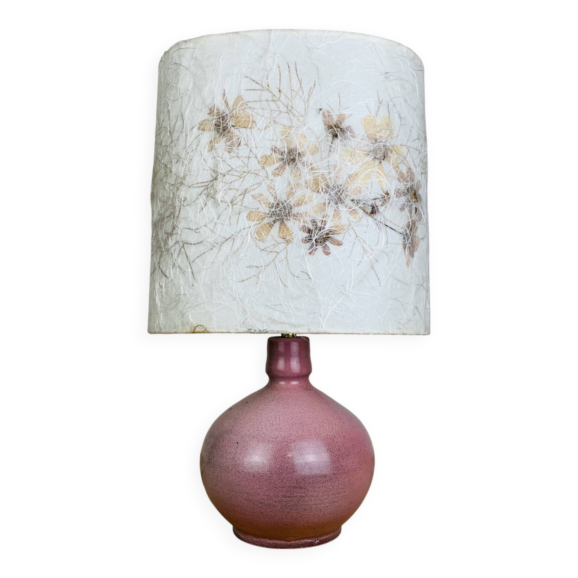 Pink ceramic ball lamp Vallauris, 60s, vintage