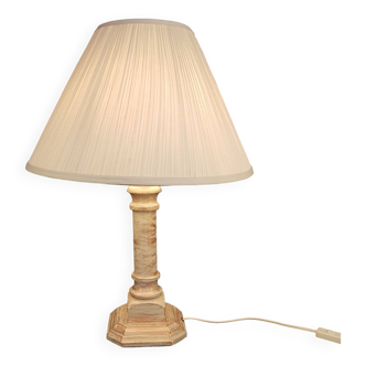 Metal table lamp and pleated lampshade