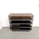 Hi-Fi furniture in smoked plexiglass and aluminium, Eric Maville