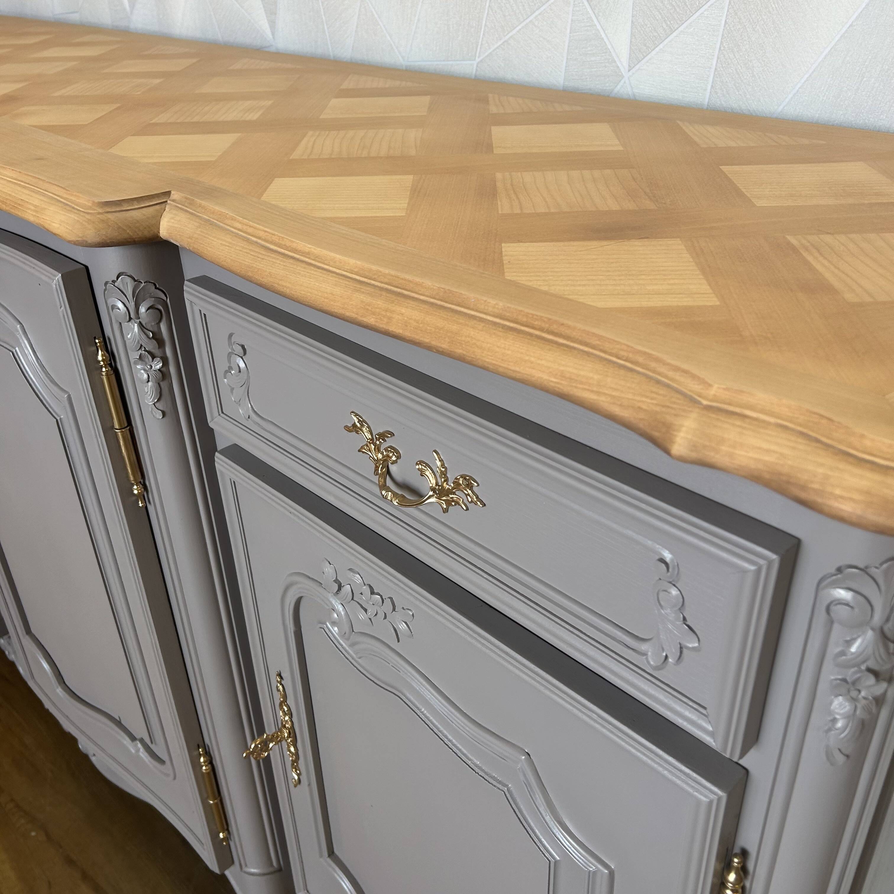 Vintage Regency sideboard restyled in taupe