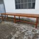 Old country farmhouse table of 3m50 for 12 people with rustic fir spacers