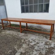 Old country farmhouse table of 3m50 for 12 people with rustic fir spacers