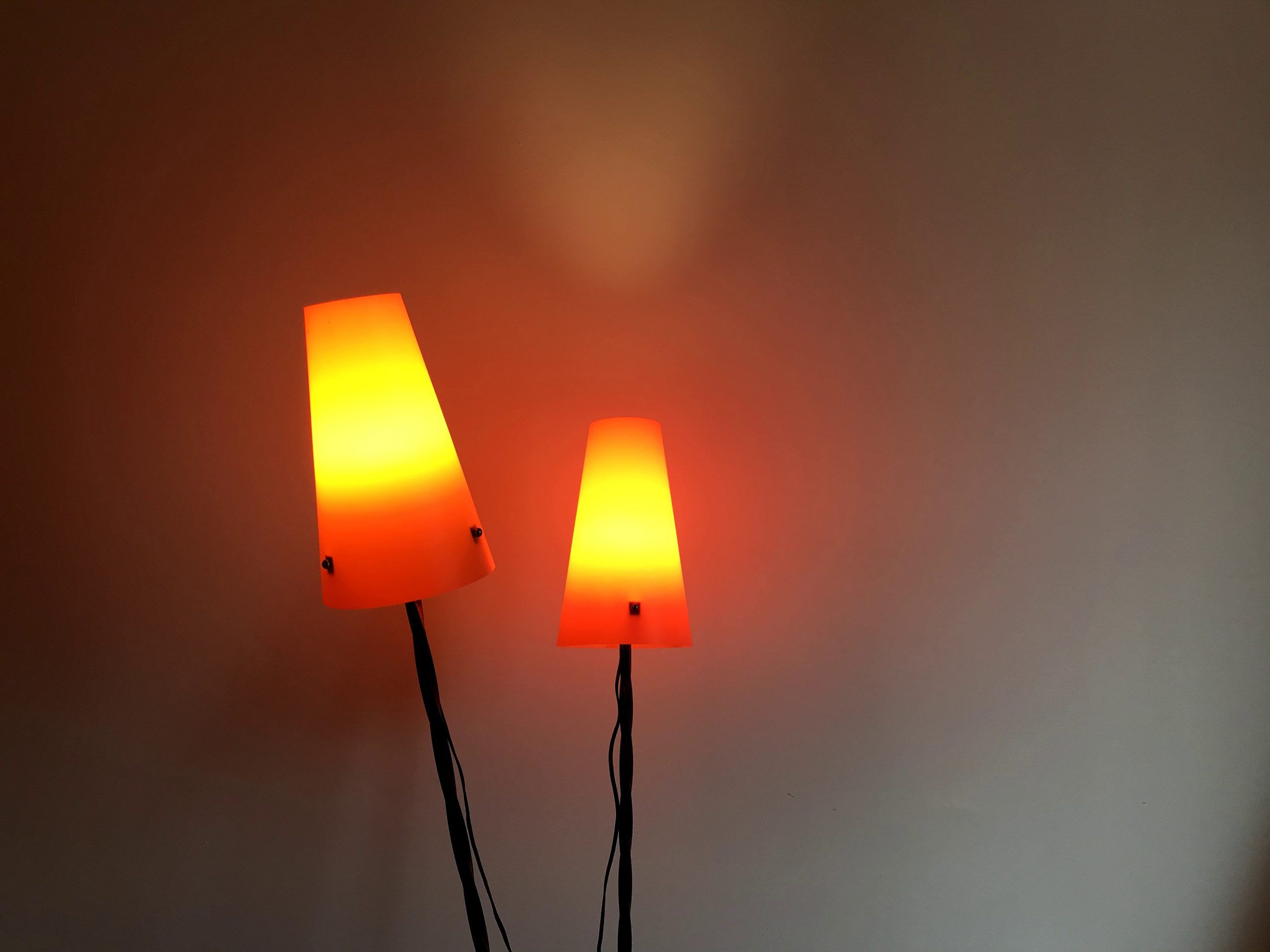 Vintage three-way two-light floor lamp