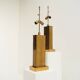 Pair of Large Brass Table Lamps by Willy Daro, Belgium, 1970s