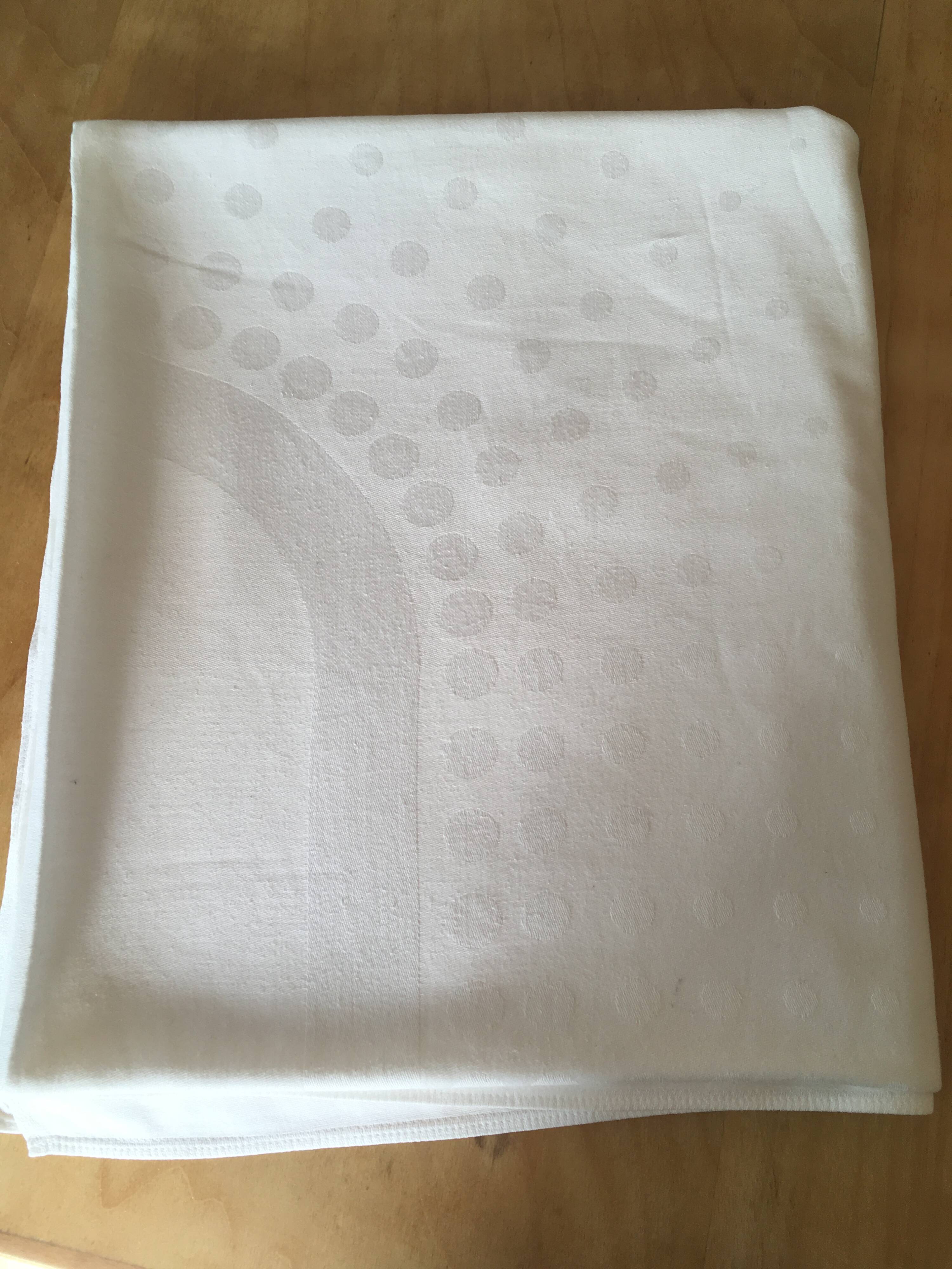 White damask tablecloth
