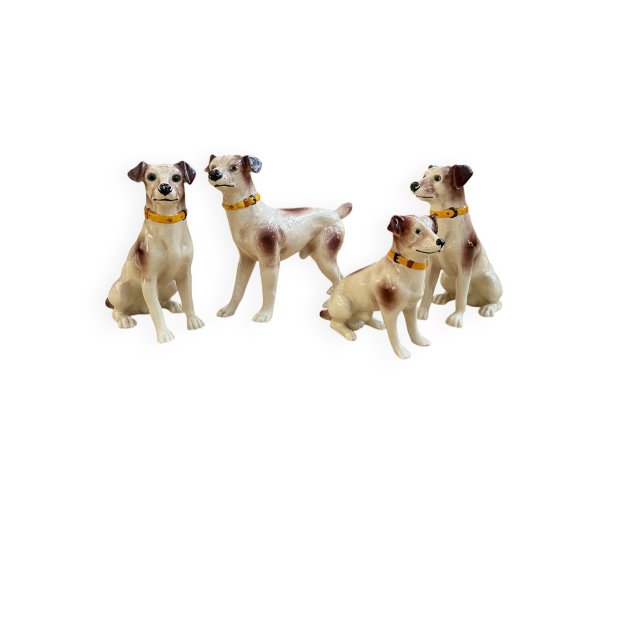 Series of ceramic dogs from Desvres