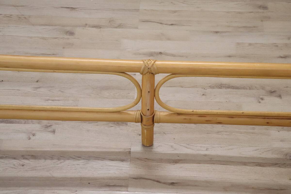 Bamboo and Vienna Straw Double Bed, 1980s