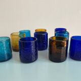 Lot de 10 verres soufflés bouche – Artisanat contemporain français – Multic