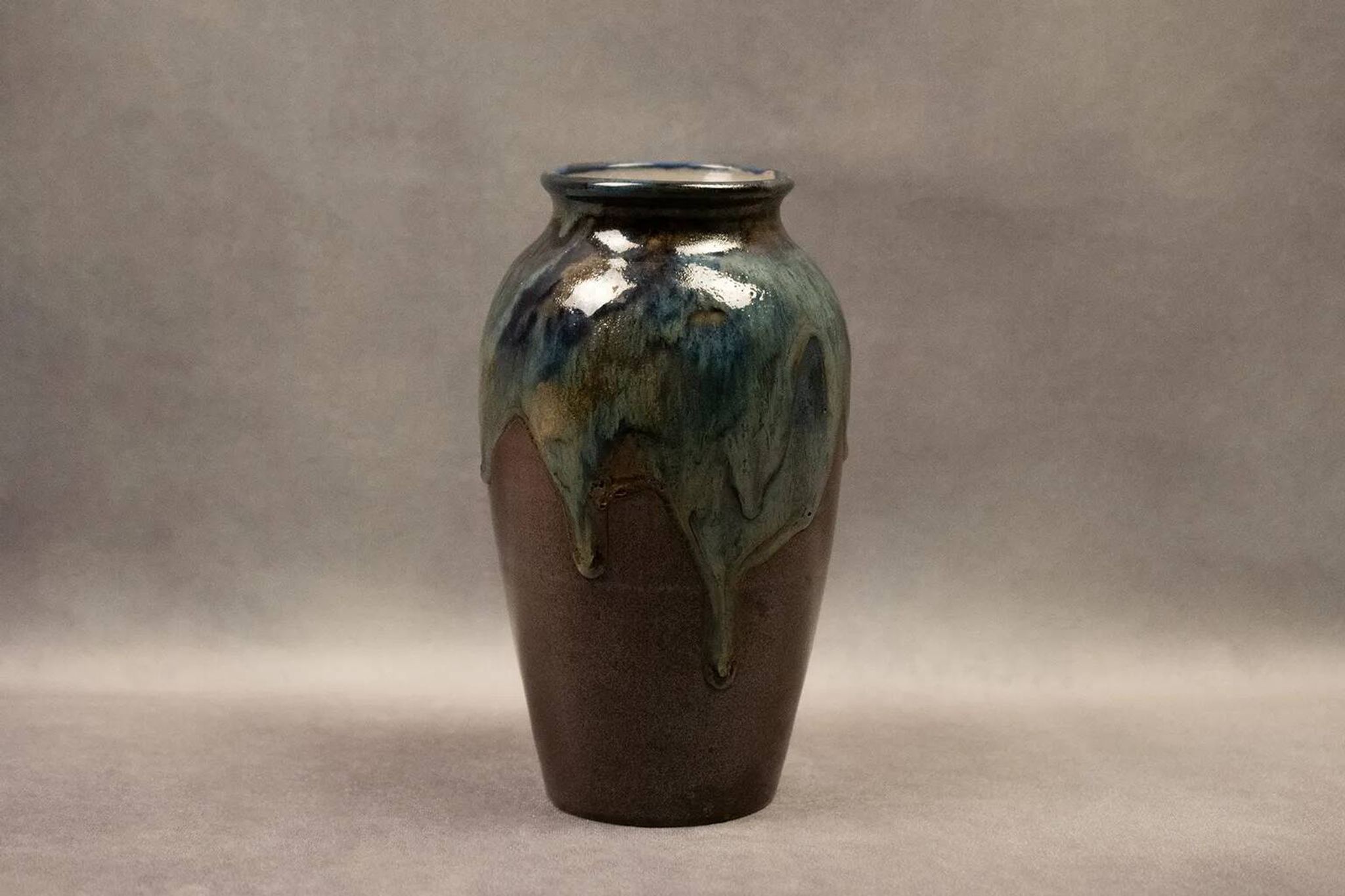 Glazed stoneware vase by Michel & Denise Pointu - Puisaye stoneware, 1950s