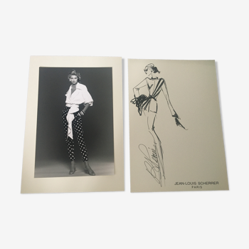 Jean-Louis Scherrer: fashion illustration - vintage press photography. 1991