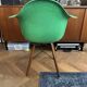 Ray and Charles Eames Fibreglass Arm Shell Dowel Chair Green