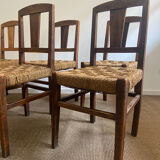 Suite de 6 chaises à corde milieu de siècle 1950