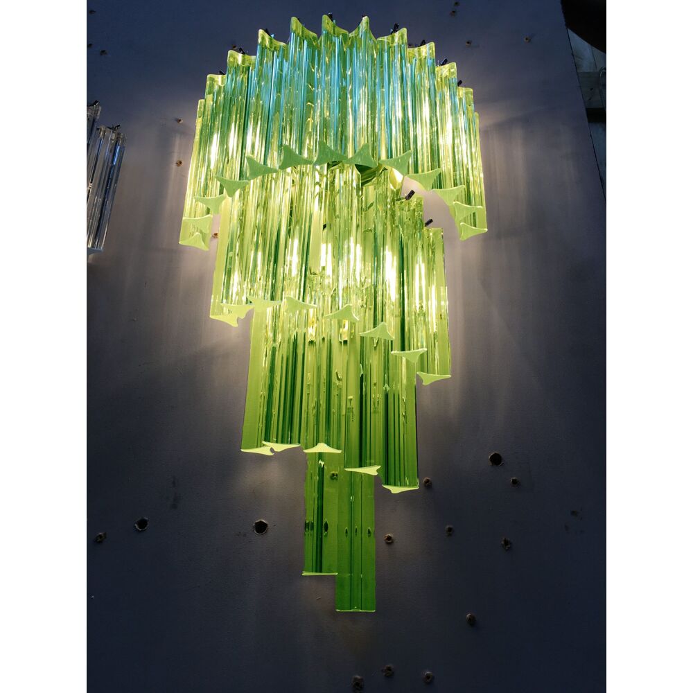 Green triedro murano glass twister wall sconce